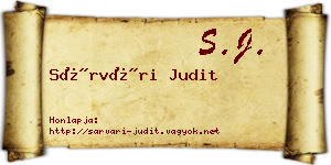 Sárvári Judit névjegykártya